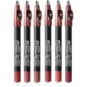 matte lipstick pencil set 6 colours nude and pink shades 6 pieces group c 135.96